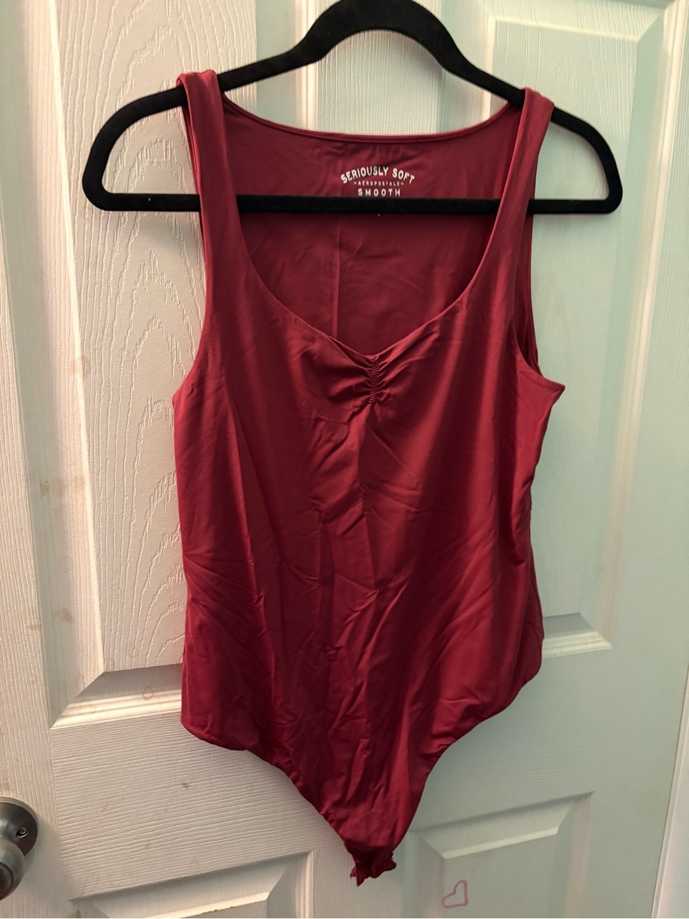 Aeropostale Wine Red Ruched Tank Bodysuit